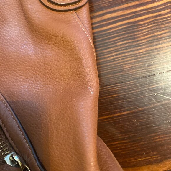 Coach Edie 31 Pebbled Leather Shoulder Bag Saddle Brown Tan Tote - Picture 11 of 11